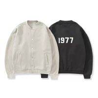 COD 1977 สีพื้น สไตล์สตรีท ทรงหลวม เสื้อแจ็กเก็ตเบสบอลลําลอง