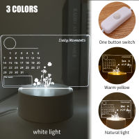 (Sunshine everyday)Creative Calendar Note Board ไฟกลางคืน Led USB Luminous Message Board