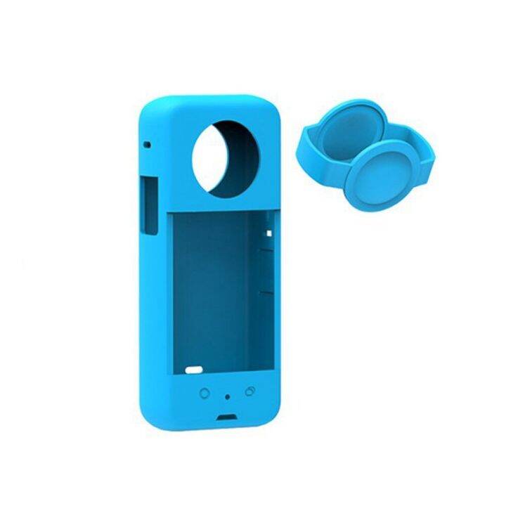 camera-silicone-case-for-insta-360-one-x3-panoramic-action-camera-dustproof-silicone-protective-anti-drop-case-blue