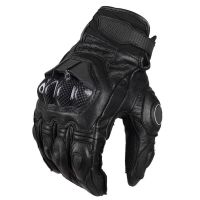 【CW】Free shipping Frances top car brands motorcycle gloves leather gloves with carbon fiber black white