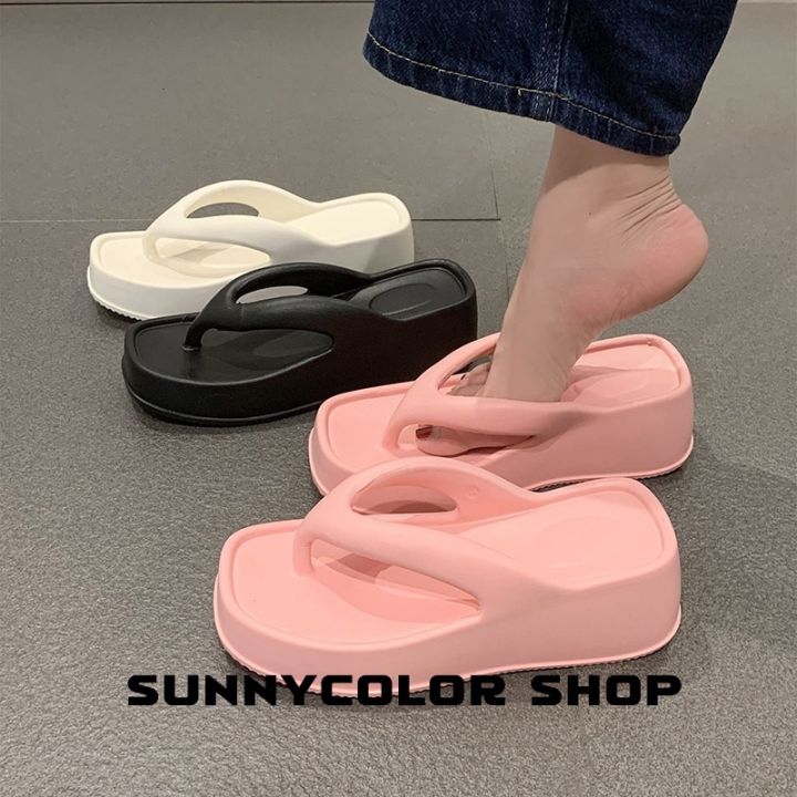 sunnycolor-รองเท้าแตะ-วัสดุ-eva-รองเท้าแตะหญิง-ลำลองสำหรับผู้หญิง-พื้นรองเท้าหนามาก-มีจําหน่ายในสต็อก-b28g0p2
