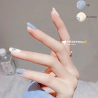 2023[ หอยทาก nail ทำด้วยมือที่กำหนดเอง ] Xiaohong แผ่นแปะเล็บสไตล์เดียวกันเล็บสีขาวสดสวมเล็บกราฟฟิตี