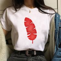 Be Riotous with Colour Oil Painting of Leaves and Flowers T Shirt Women Fashion Graphic Women T-shirt Kawaii Refreshing Pretty I5Z4