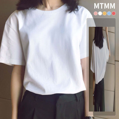 ฤดูร้อนสีขาวเสื้อยืดแขนสั้นนักเรียนหญิงเกาหลี bottoming สลิมสีทึบเสื้อผ้าความเห็นอกเห็นใจที่เรียบง่าย MTM587