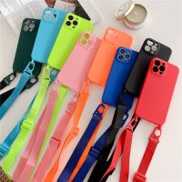 Crossbody Necklace Lanyard Cord Soft Silicone iPhone 13 12 14 XS XR X 7 8 3 Cover