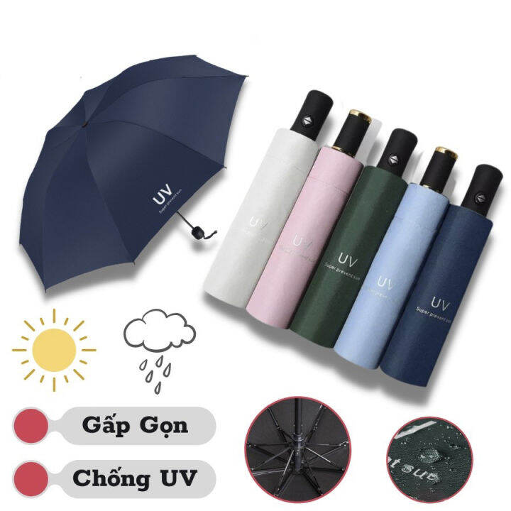 Ô Dù Che Mưa Đi Nắng Cao Cấp Gấp Gọn Chống Tia UV Chất Liệu Vải Dù Chống Nhăn | Lazada.vn Ô Dù Che Mưa Đi Nắng Cao Cấp Gấp Gọn Chống Tia Uv Chất Liệu Vải Dù Chống Nhăn | Lazada.Vn