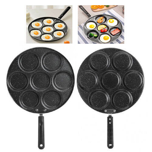 Eggpan 7holes Good Quality Nonstick Egg Frying Pan Round Shape 7 Holes Carbon Steel Pan Cake