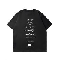 Kanye West Hip Hop Letter Print Joint Name High Street Reflective T-Shirts Men Cotton Casual Streetwear Tshirts Tops Tees 【Size S-4XL-5XL-6XL】