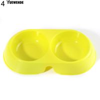 ※‴ Puppy Dog Cat Food Water Dish No Slip Feeder Double Plastic Dispenser Bowl