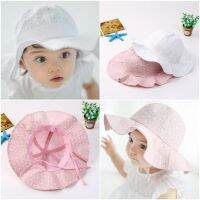 หมวกปีกกว้างใส่สบายพร้อมหมวกปีก Ruffled     Beach Comfortable Sun Hat Girl Cap with Ruffled Brim