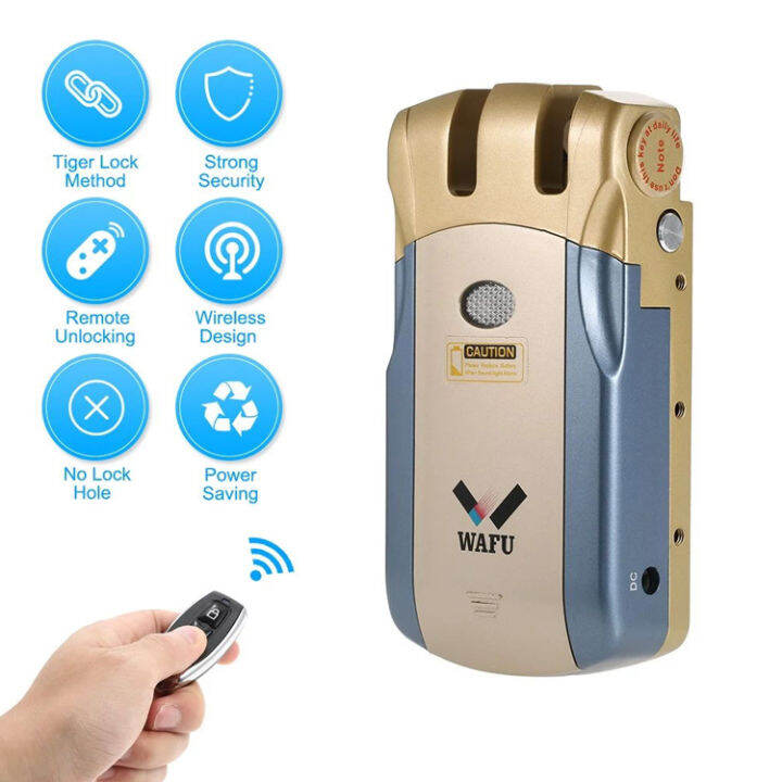 Wafu 018 Pro Electric Door Lock Wireless Control With Remote Control