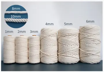 1mm/2mm/3mm/4mm/5mm/6mm White Cotton Cord Natural Beige Twisted Cord Rope  Craft Macrame String DIY Handmade Hom