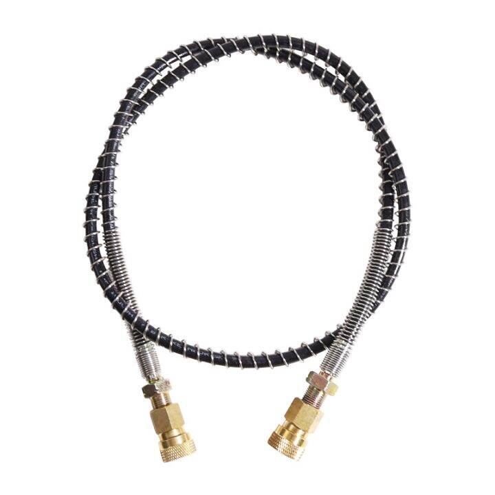 High Pressure Hose with Spring Wrapped 100cm Long PCP Pneumatics Air Refilling Pump Nylon Black