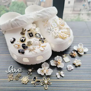 14pcs Faux Pearl & Butterfly Decor Shoe Decoration, Plastic Shoe  Decorations For Clogs