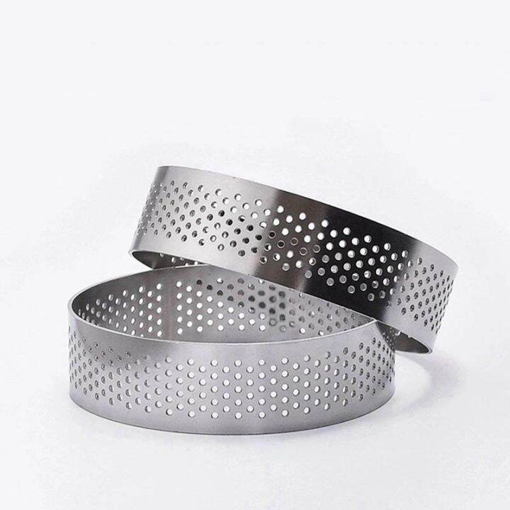 15piece-tart-ring-heat-resistant-perforated-cake-mousse-ring-round-ring-baking-doughnut-tools-stainless-steel