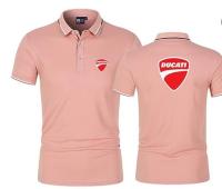 Mens Solid Lapel T-Shirt Ducati 3D Print Polo Shirt Casual Shirt Fashion