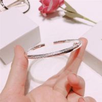 Hong Kong is raw silver fine 999 female fashion trend cold wind twist grain to grind arenaceous bracelet joker girlfriend gifts