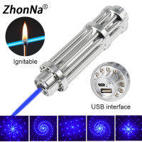 450nm Blue Visible Light Laser Pointer Strong Exposure Focusable Ignite Match Candl Powerful Outdoor Laser USB Charge