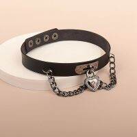 เอวต่ำคอแฟชั่นโชคเกอร์ปลอกคอแบบกอธิคมีรูปหัวใจ Dangle หนัง PU พังก์ Choker สร้อยคอเกาหลีคอสเพลย์เครื่องประดับผู้หญิง Clavicle Choker