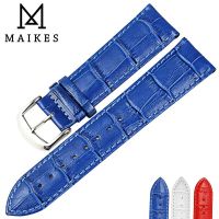 MAIKES Genuine Leather Watch Strap Blue 16 18 20 22Mm Watch Band Womens Watch Accessories Bracelet Belt