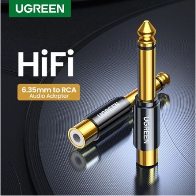 UGREEN RCA to 6.5mm 6.35mm 1/4 Adapter Gold Plated Pure Copper 6.5mm Male to RCA Female to Jack TS Mono Adapter Audio Connector