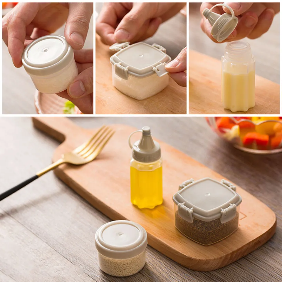 4pcs Portable Seasoning Squeeze Bottle, Mini Translucent Sauce Bottle For  Outdoor Camping