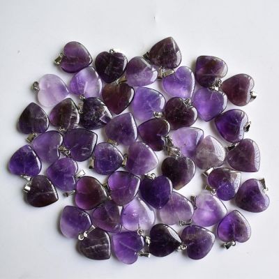 Love Heart Stone Beads Pendants 20mm Wholesale Charms Natural Stone amethysts For DIY Jewelry Making Women Gift free shipping