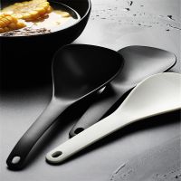 №▨☬ Non-Stick Plastic Rice Spoon Rice Cooker Long Cooking Rice Spatula Scoop Black White Soup Spoon Kitchen Utensil Tableware