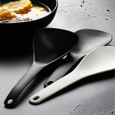 ▫∈☼ Non-Stick Plastic Rice Spoon Rice Cooker Long Cooking Rice Spatula Scoop Black White Soup Spoon Kitchen Utensil Tableware Tools