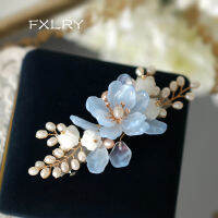 FXLRY Original Handmade Natural Pearl Hairpin Spring Clip Spring And Summer Flower Ponytail Accessories