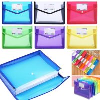 ✈﹊♞ A4 Plastic File Folders Large Capacity Office Document Bag Pouch Envelope Folder Pocket Folders Filing Products School Supplies