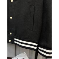 3990 Autumn and winter new American r black letter C jacket men and women with the same casual loose baseball uniform jacket S-2XL