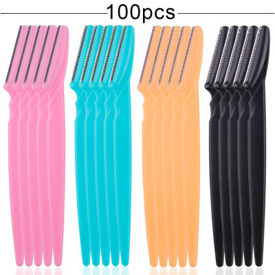 100Pcs Eyebrow Blade Woman Face Shaver Eye Brow Trimmer Blades Cutting Safety Hair Removal Cutter Portable Makeup Beauty Tools