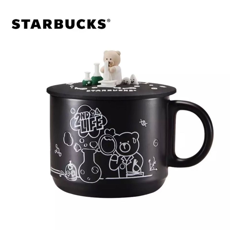 HOT Starbucks Cute Bear laboratory Ceramic Cups Color-changing Coffee Mug Sakura 