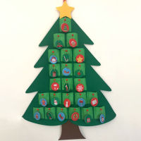 DIY Felt Christmas Tree Advent Calendar Set with Ornaments for Kids Xmas Gifts New Year Door Wall Hanging Decorations