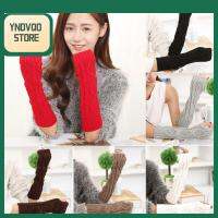 YNDVQO STORE Girl Solid Ladies Women Long Gloves Arm Warmer Winter Fingerless Knit Mitten