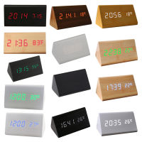 【Voice Control Calendar 】 Wood Wooden LED Digital Alarm Clock USB/AAA White Wood White LED