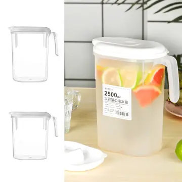 2.2 Litre Water Pitcher With Lid > Large Capacity Heat-resistant Drink  Pitcher With Spout,beverage Containers For Hot/cold Water, Juice, Iced Tea  2.