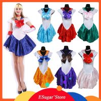 ✤✿◊ Sailor Moon Mercury Mars Jupiter Venus Chibi Moon Uranus Neptune Pluto Anime Costume Japanese Women Girls Sexy Cosplay