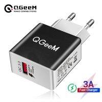 【Taotao Electronics】 QGEEM QC 3.0 USB Charger Fiber Drawing Quick Charge Fast อะแดปเตอร์ชาร์จโทรศัพท์แบบพกพาสำหรับ iPhone Xiaomi Mi9 EU US