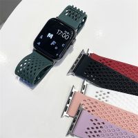 ✜✲ Silicone Gird Strap For Apple Watch Band 8 7 6 SE 5 4 41mm 45mm 44mm 40mm Soft Sport Band For iWatch 3 2 Watchband 38mm 42mm