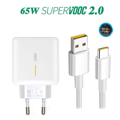 ☋ 65W Supervooc 2.0 Fast Charger 1M Type-C Cable For OPPO Find X2 Pro Reno 5 5G 3 4 Pro Ace 2 X20 Realme X50 Pro RX17 Superdart