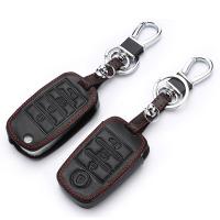 ✟ Genuine Leather Flip Folding Key Case For Kia Rio 3 Rio Soul Sportage Ceed Sorento Cerato K2 K3 K4 K5 Key Set Remote Cover