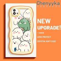 Chenyyka เคสสำหรับ Realme C20 C11 C20A C11 2021 2020 Narzo 50i ลายการ์ตูนไดโนเสาร์น่ารักใหม่มาการอนคลื่นขอบกันกระแทกแบบใสนุ่มเคสมือถือโปร่งใสลายกล้องถ่ายรูปความคิดสร้างสรรค์เคสซิลิกาเจลฝาครอบป้องกัน