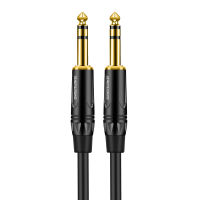 DREMAKE TRS 6.3 6.5 Jack Cable M-M Stereo Cable Jack 6.35mm to 6.35mm 14 Inch Guitar DJ Amp Cable for Amplifier Keyboard Mixer