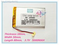 Polymer battery 5000 mah 3.7V 105080 smart home MP3 speakers Li-ion battery for dvrGPSmp3mp4cell phonespeaker [ Hot sell ] ptfe51