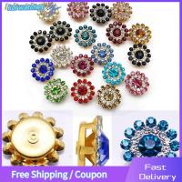 KOI WATCHES 10PCS 14mm งานฝีมือ DIY เครื่องประดับหมวก รูปดอกไม้ ตกแต่งเสื้อผ้า หินแก้วคริสตัล พลอยเทียม ปุ่ม