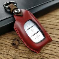 ▤ For Hyundai I10 I20 I30 HB20 IX25 IX35 IX45 TUCSON Avante Leather Auto Smart Car Key Case Key Cover Holder Ring Car Accessories