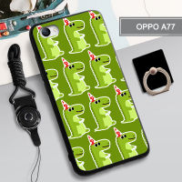 เคสนิ่มสำหรับ OPPO A77เคสโทรศัพท์กล่องคลุมทั้งหมดทาสีป้องกันการตกกันรอยขีดข่วนฝามีที่ถือวงแหวนโทรศัพท์และเชือก