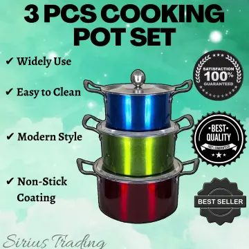 3pcs/5pcs Stainless Steel Soup pot Stock Pot Set with Lid